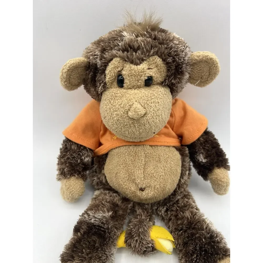 Aurora World Monkey Plush Cheeky Stuffed Animal Orange Brown Shirt Toy